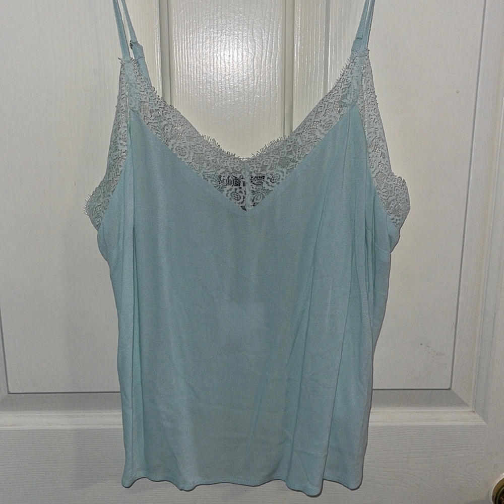 light blue lace crop top